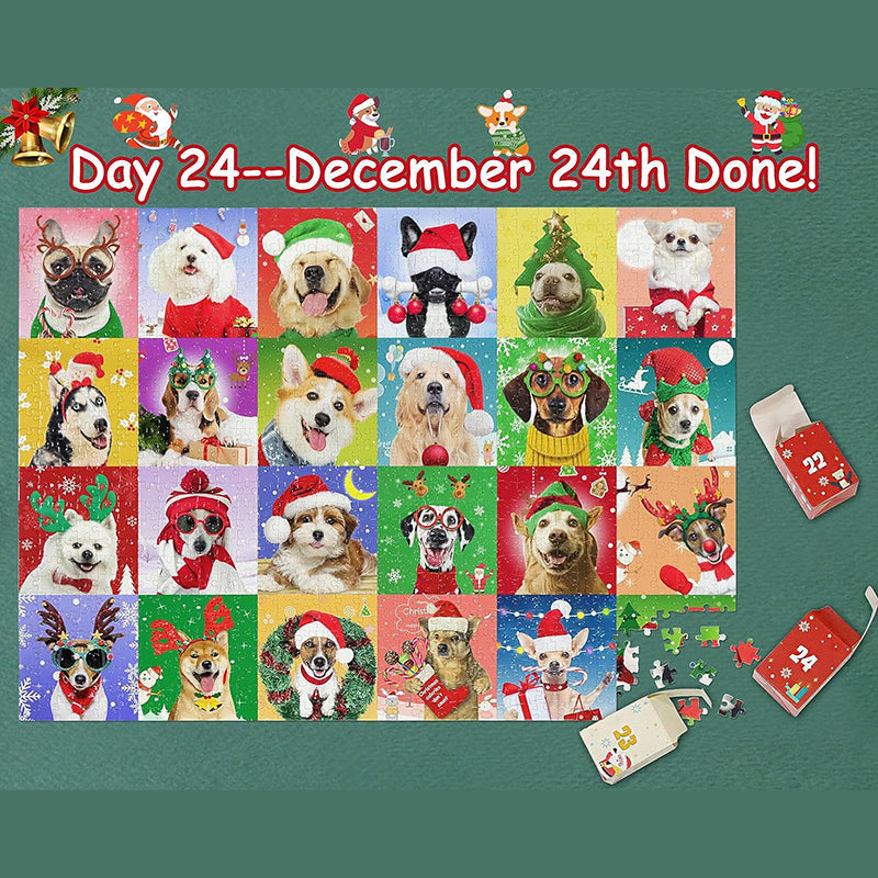 Kerstpuzzel adventskalender met verrassende kersttaferelen