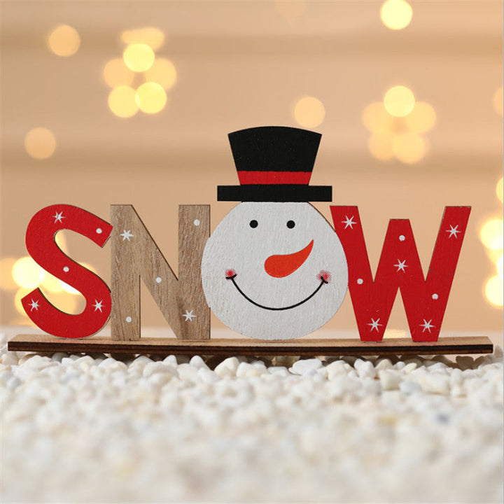 Handbeschilderde houten kerstdecoratie met kerstfiguren