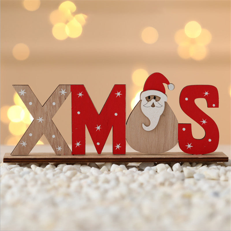 Handbeschilderde houten kerstdecoratie met kerstfiguren