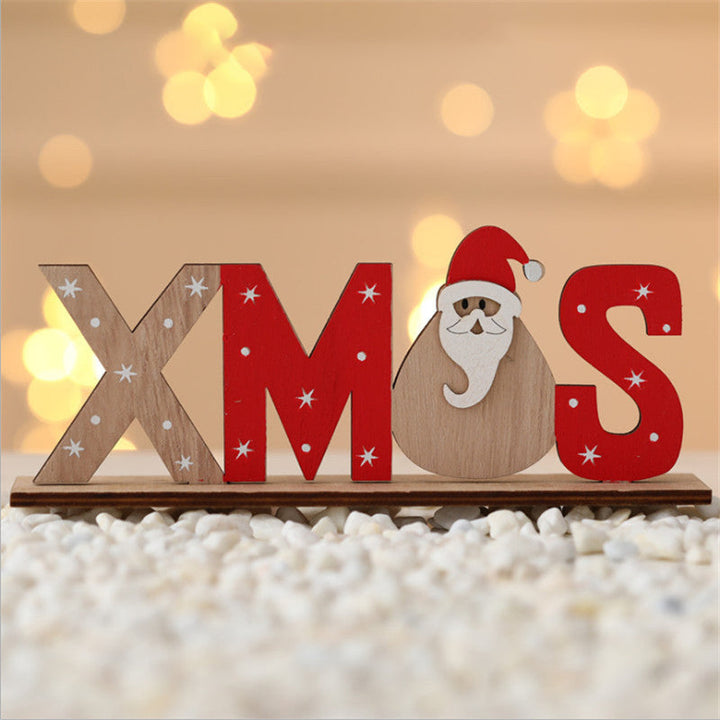 Handbeschilderde houten kerstdecoratie met kerstfiguren