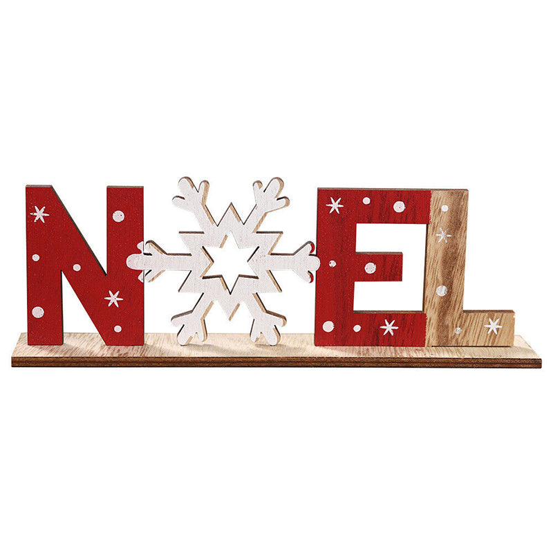 Handbeschilderde houten kerstdecoratie met kerstfiguren