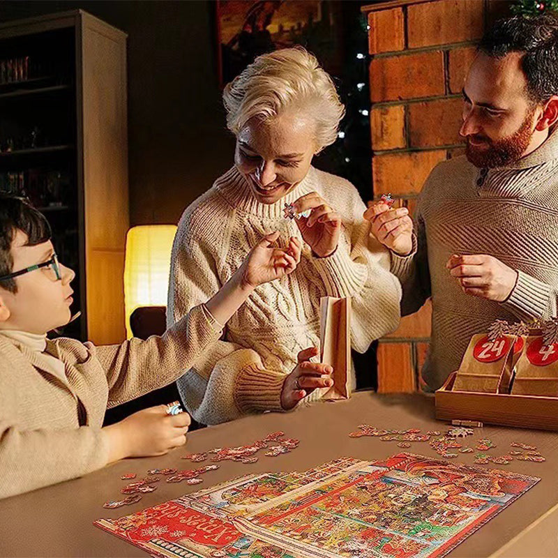 Kerstpuzzel van 1000 stukjes met klassieke kerstmotieven