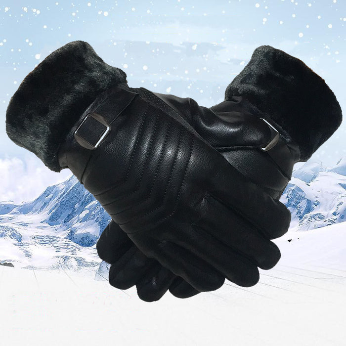 Hollevo Gevoerde winterhandschoenen van imitatieleer