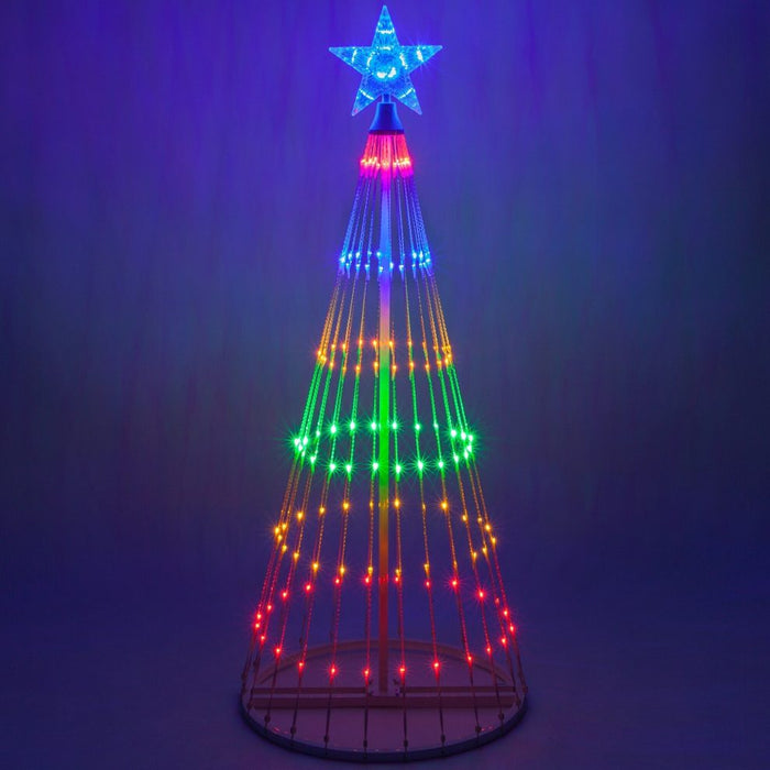 Hollevo™ Geanimeerde LED-kerstboom voor buiten met kleurrijke lichtshow