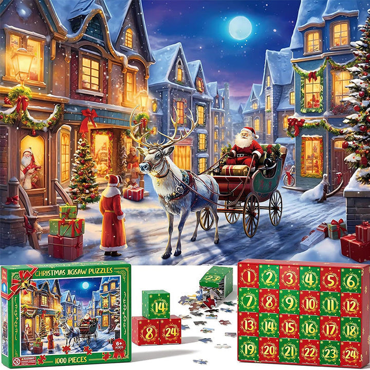 Kerstpuzzel adventskalender met verrassende kersttaferelen