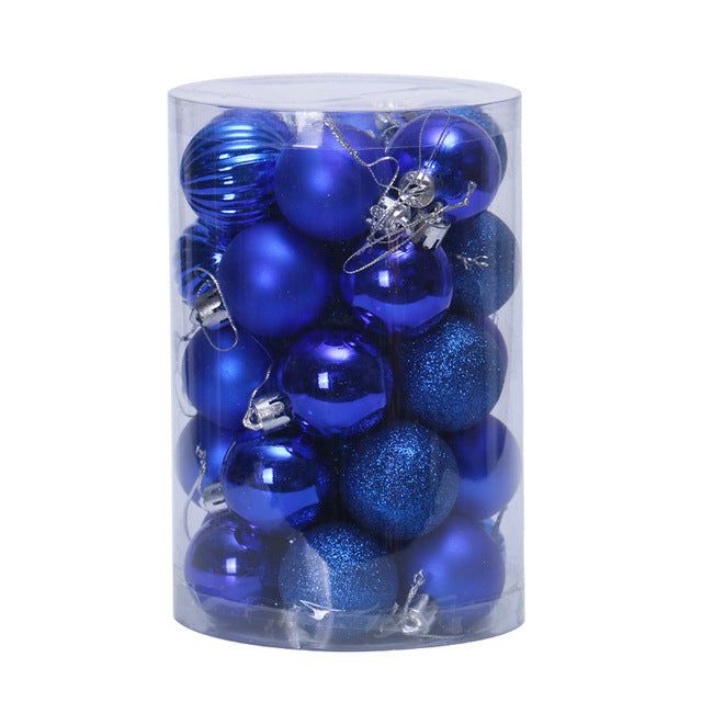 Kerstballen 4 cm, set van 34 in prachtige kleuren