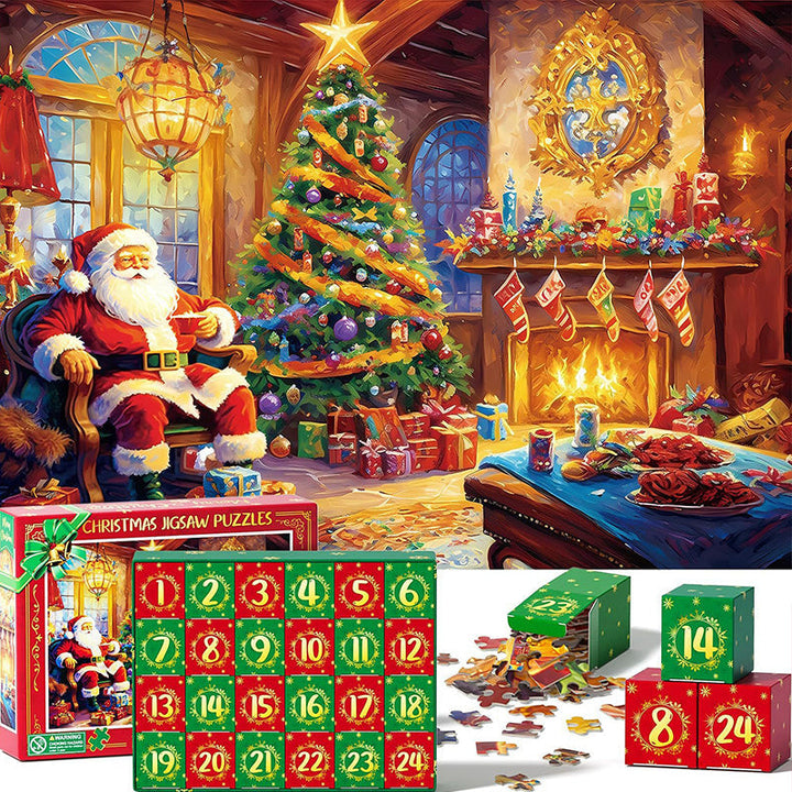 Kerstpuzzel adventskalender met verrassende kersttaferelen