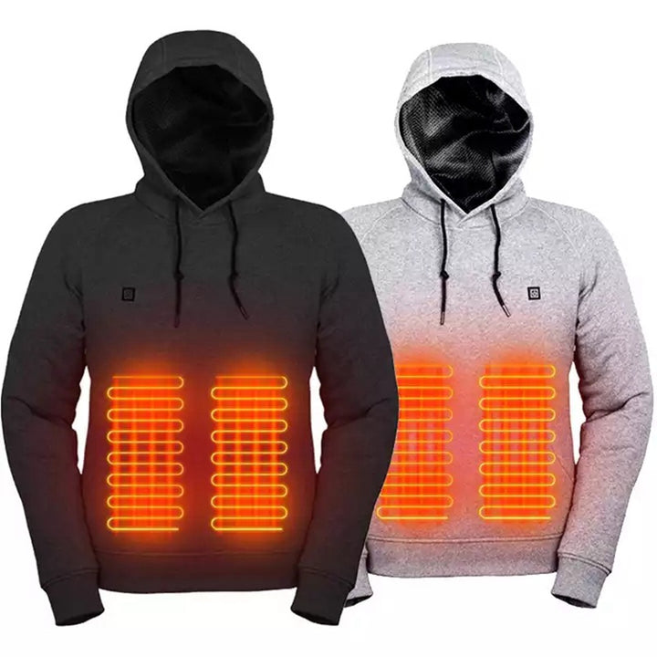 Verwarmde hoodie heren met buidelzak