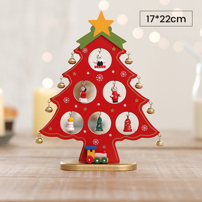 Doe-het-zelf houten mini kerstboom set