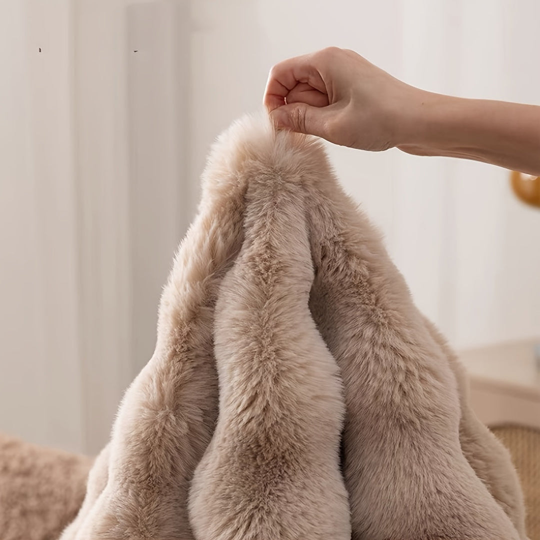 Hollevo™ Rond pluizig vloerkleed met bubbelstructuur van dichte fleece