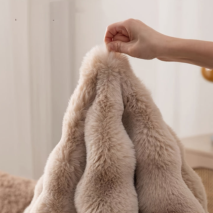 Hollevo™ Rond pluizig vloerkleed met bubbelstructuur van dichte fleece