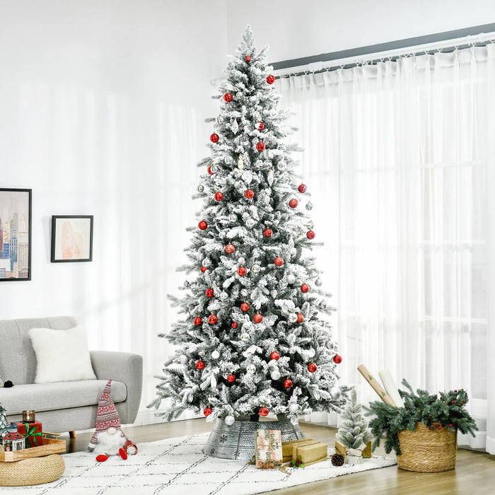 Hollevo Besneeuwde kunstkerstboom 270 cm met hangende takken