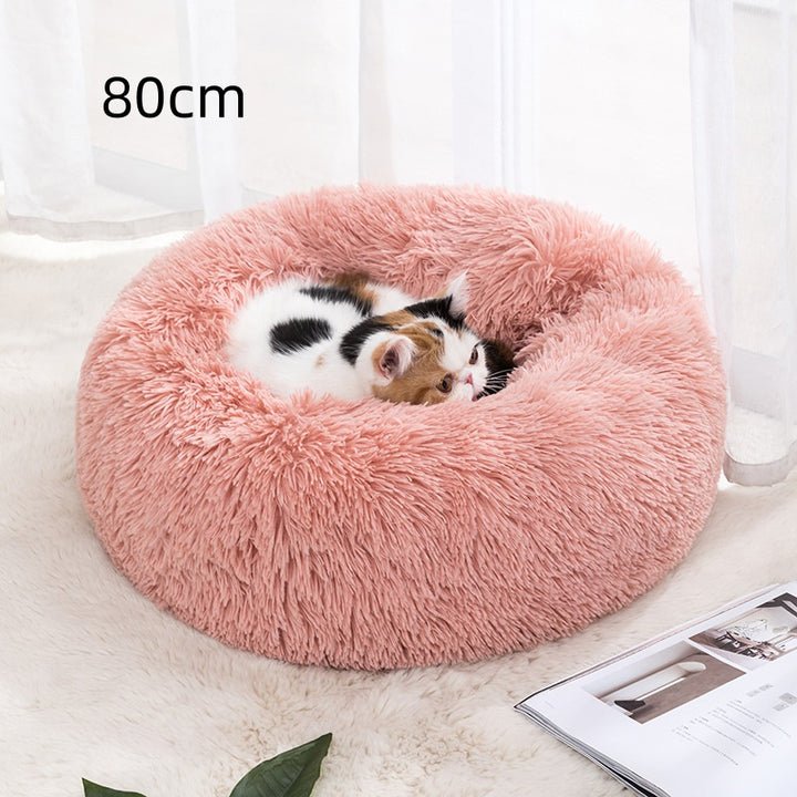 Warme ronde kattenmand voor de winter in 8 maten, van 30 tot 100 cm