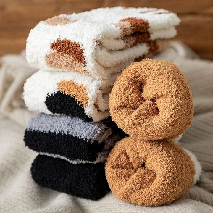 Knusse kattenpootjes sokken van zachte coral fleece, one size