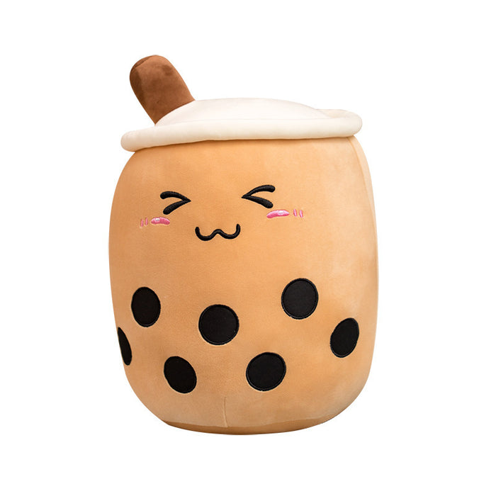 Hollevo Bubble tea knuffel met geborduurd gezichtje