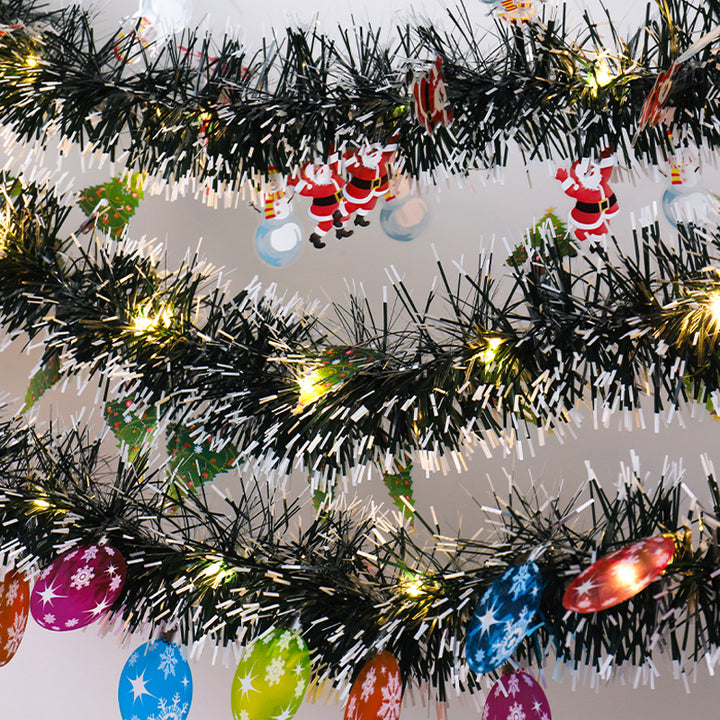 Kerstslinger met leds en kerstmannetjes