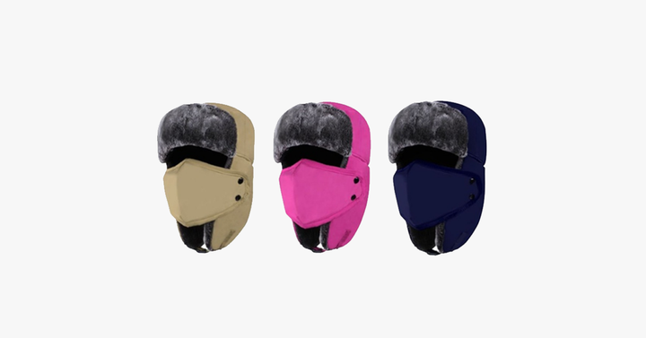 Hollevo™ Waterdichte bontmuts met oorkleppen en afneembaar gezichtsmasker