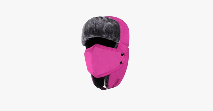 Hollevo™ Waterdichte bontmuts met oorkleppen en afneembaar gezichtsmasker