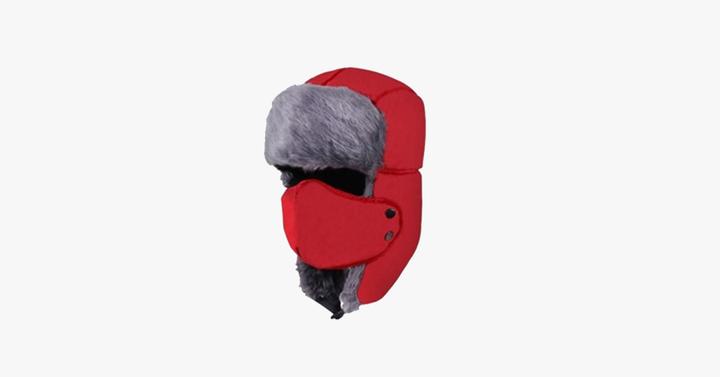 Hollevo™ Waterdichte bontmuts met oorkleppen en afneembaar gezichtsmasker