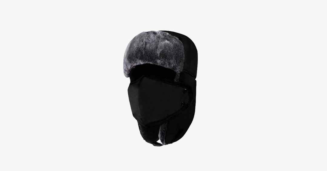 Hollevo™ Waterdichte bontmuts met oorkleppen en afneembaar gezichtsmasker