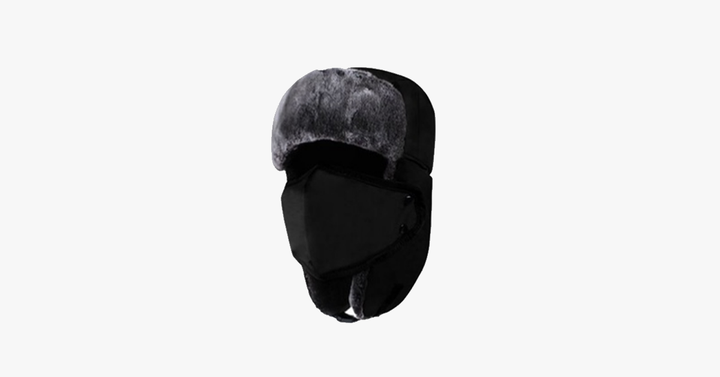 Hollevo™ Waterdichte bontmuts met oorkleppen en afneembaar gezichtsmasker