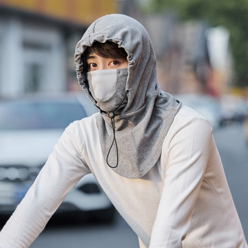 Fietsmuts met gezichtsmasker en ingebouwde nekwarmer