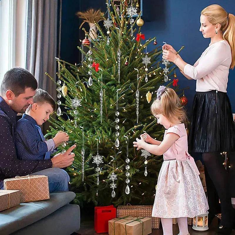 Transparante acryl ijspegels voor de kerstboom, set van 10