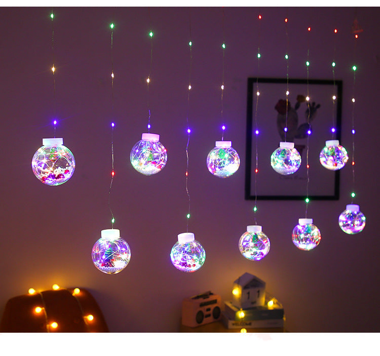 Lichtgordijn in sprookjesstijl met kerstman, cadeau of boom, led