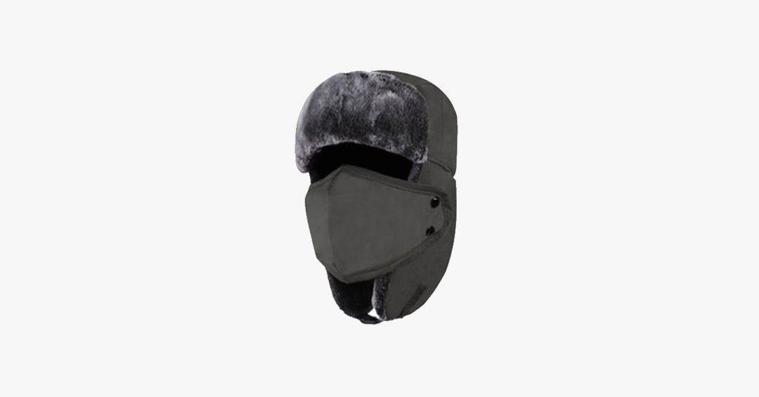 Hollevo™ Waterdichte bontmuts met oorkleppen en afneembaar gezichtsmasker