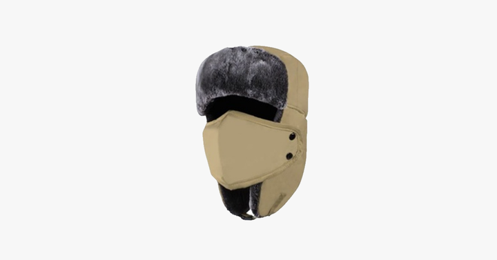 Hollevo™ Waterdichte bontmuts met oorkleppen en afneembaar gezichtsmasker