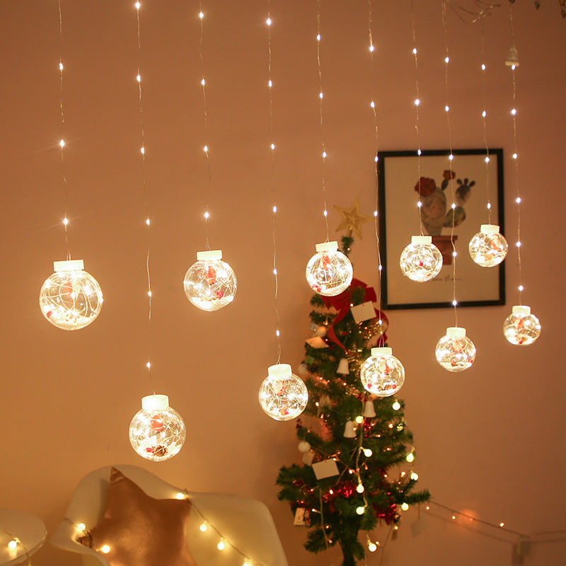 Lichtgordijn in sprookjesstijl met kerstman, cadeau of boom, led
