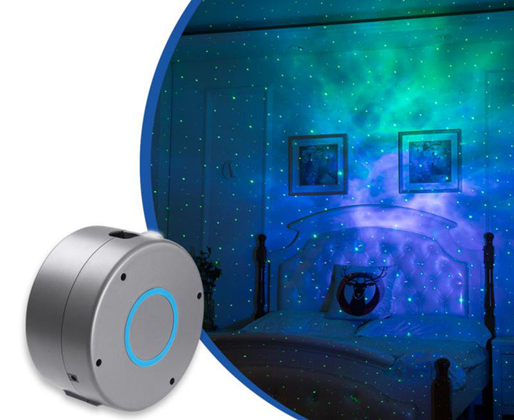Draaiende sterrenhemel projector met 7 kleuren voor de slaapkamer