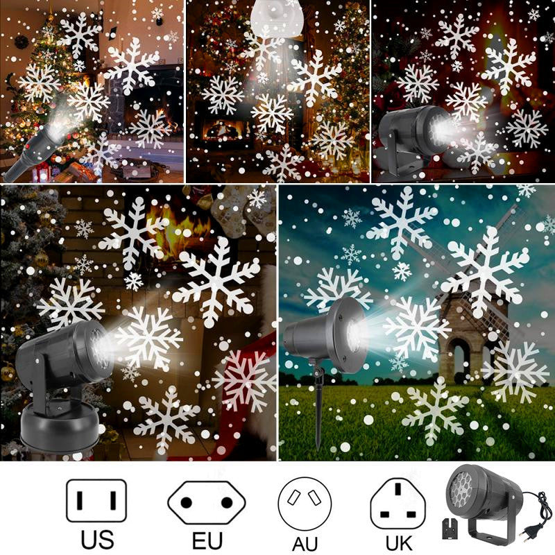LED kerst projector sneeuwvlokken licht tonen – waterdicht buiten lamp met 16 patronen