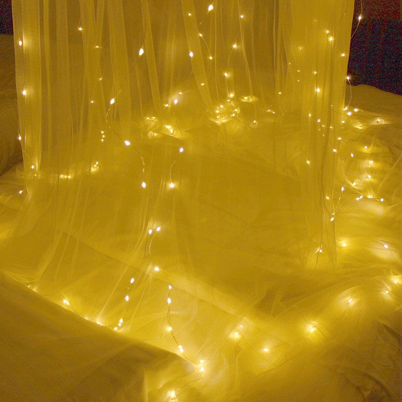 Led-lichtgordijn van 3 x 3 meter met 304 lampjes voor kamer en feest