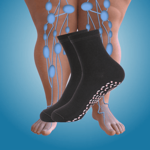 Hollevo™ Zelfverwarmende toermalijnsokken met massagestructuur, 2 paar