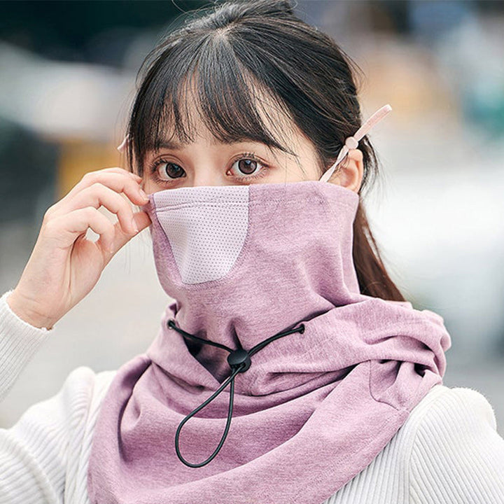 Fietsmuts met gezichtsmasker en ingebouwde nekwarmer
