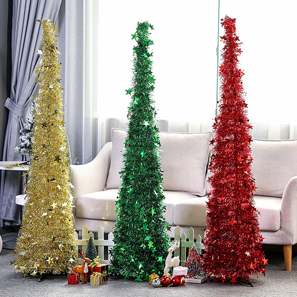 Opvouwbare kerstboom met glitter en standaard, 1,2 of 1,5 meter