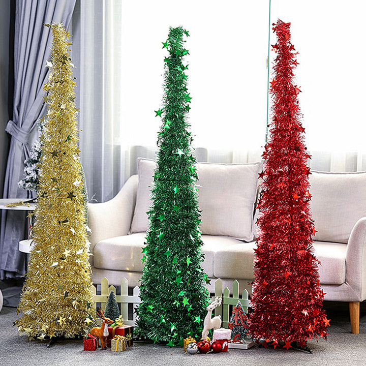 Opvouwbare kerstboom met glitter en standaard, 1,2 of 1,5 meter