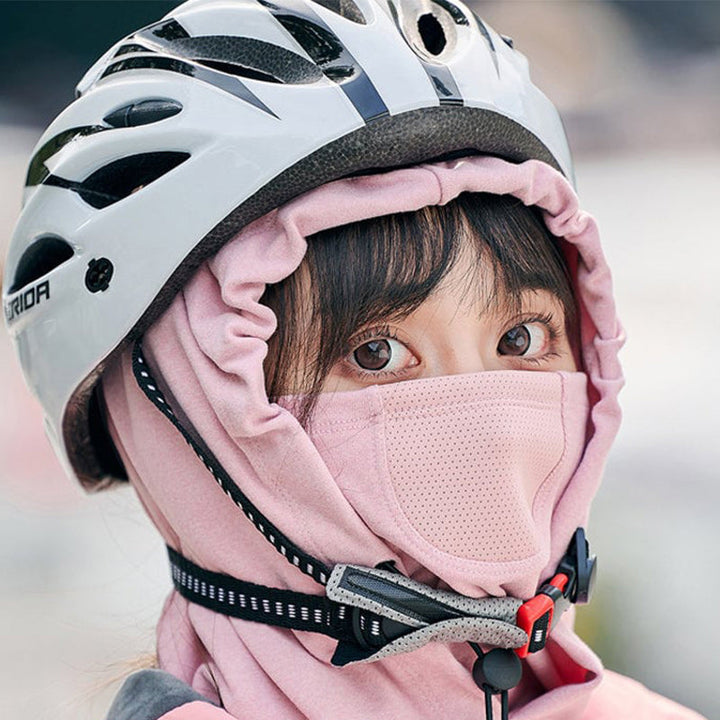 Fietsmuts met gezichtsmasker en ingebouwde nekwarmer