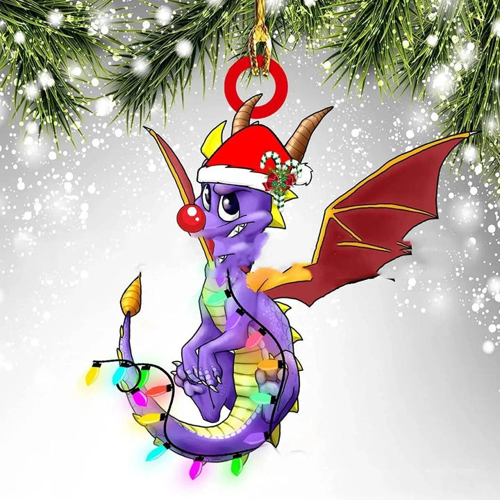 Dinosaurus draak ei kerstdecoraties hanger acryl