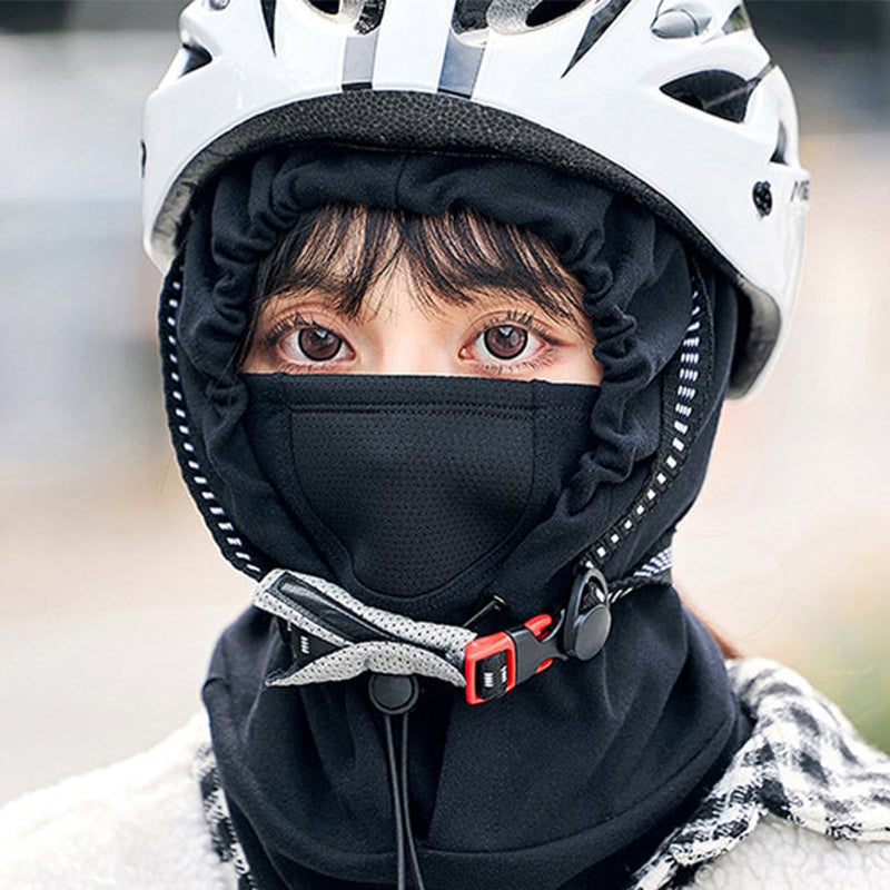 Fietsmuts met gezichtsmasker en ingebouwde nekwarmer