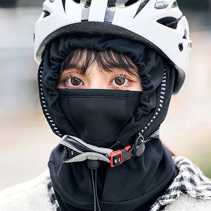 Fietsmuts met gezichtsmasker en ingebouwde nekwarmer