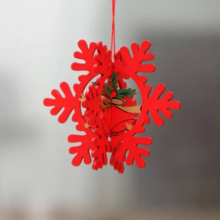 Lasergesneden 3D houten kerstboomhangers – ster, bel en beer