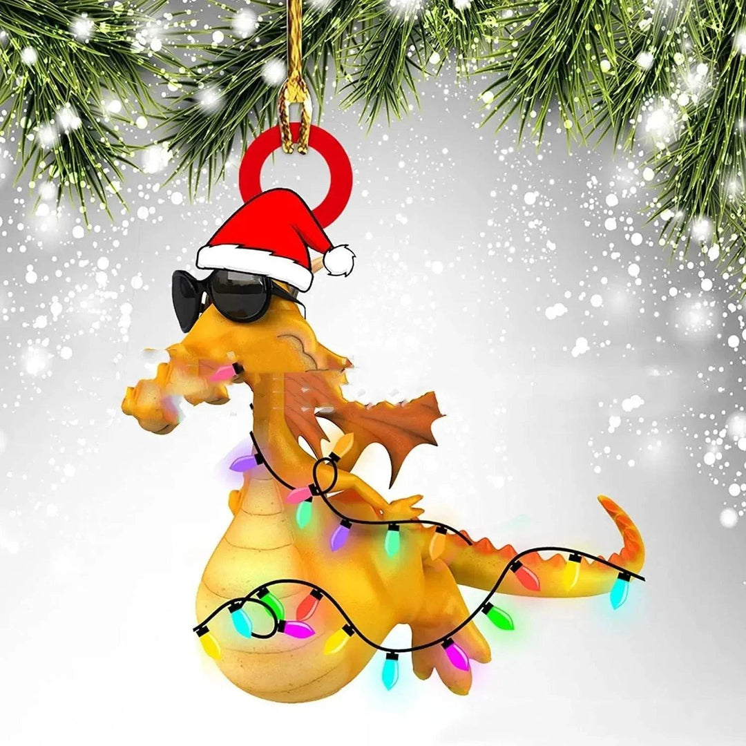 Dinosaurus draak ei kerstdecoraties hanger acryl