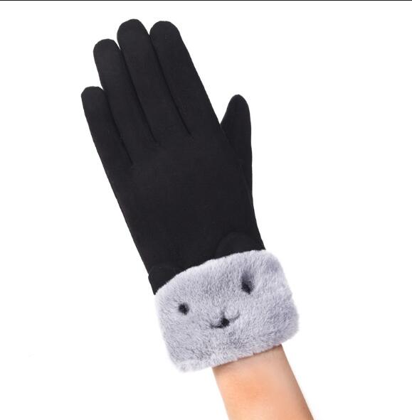 Hollevo Handschoenen in suède look met pluche manchet