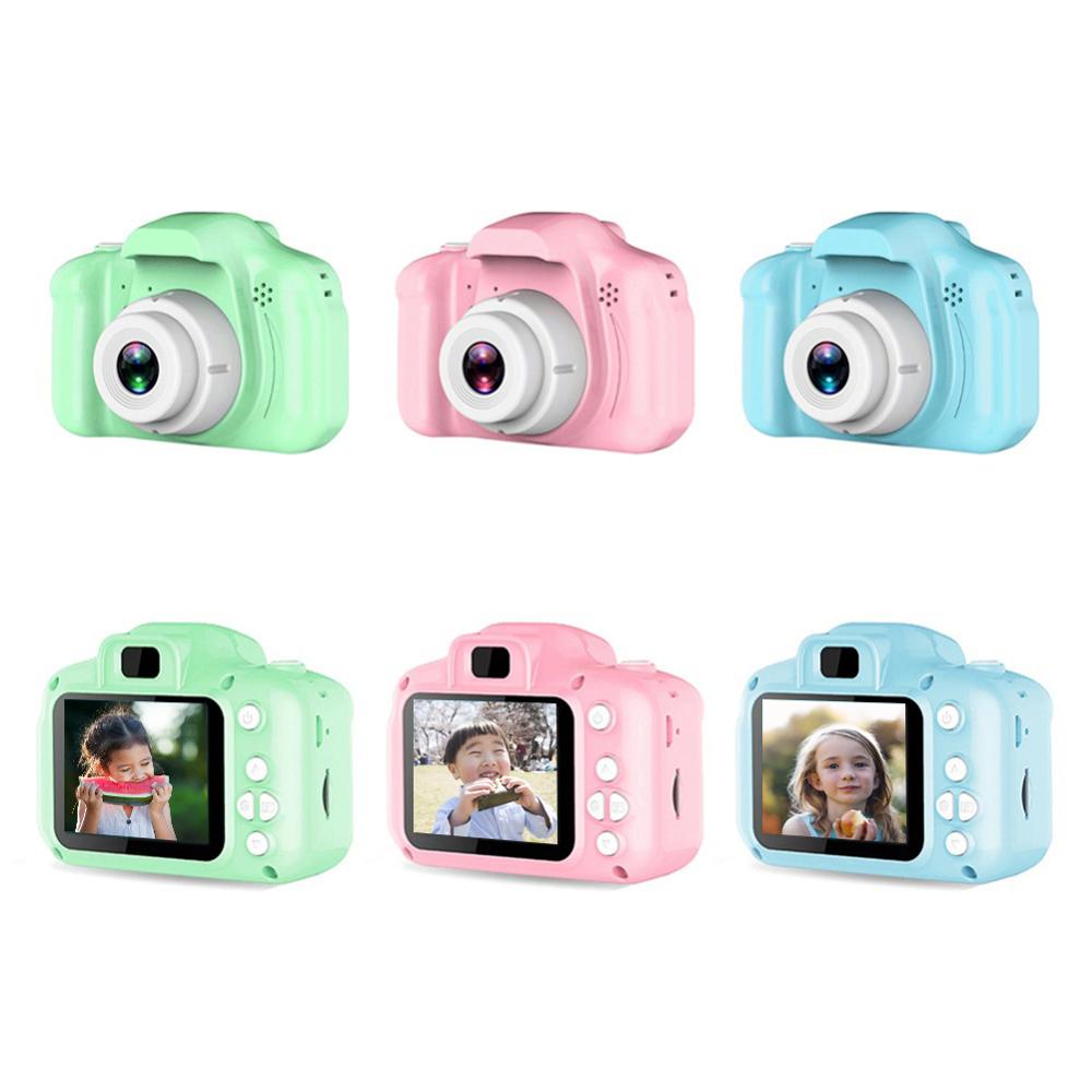 Blauwe digitale kindercamera met scherm