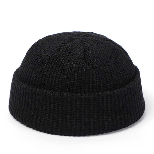 Hollevo Korte geribde docker beanie in retrostijl