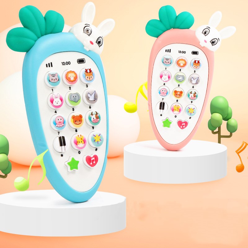 Oranje wortel speelgoedtelefoon voor baby&