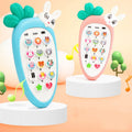 Oranje wortel speelgoedtelefoon voor baby's