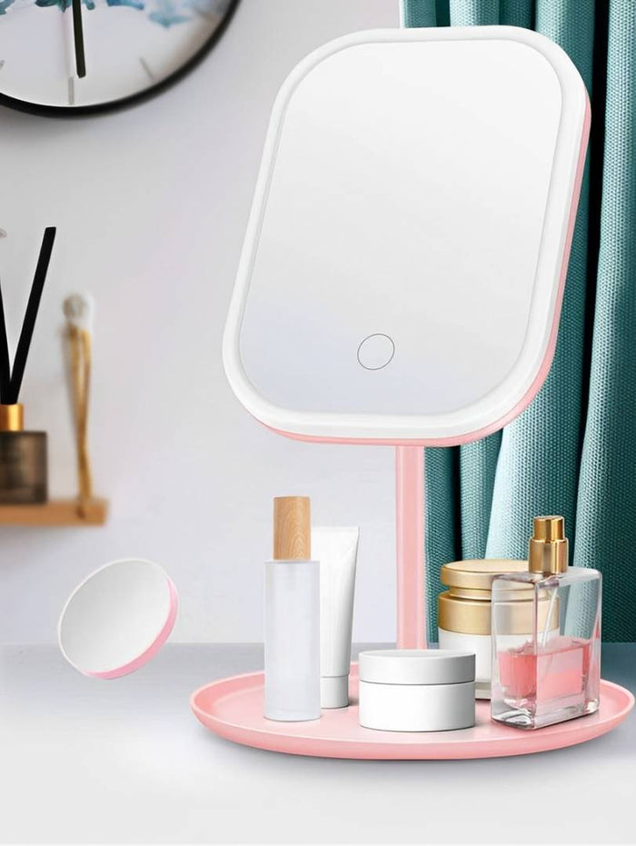 Hollevo™ Draagbare make-upspiegel met LED-verlichting en drie lichtstanden